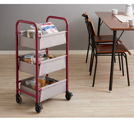 ワゴン American Laundry バスケットワゴン 3段 ランドリーワゴン シェルフ 棚 ラック