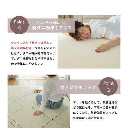 下敷き用ラグ 170×230cm ラグ 下敷き ラグマット カーペット 洗える クッション ウレタン 滑り止め 防音 すべり止め 厚手 ふかふか