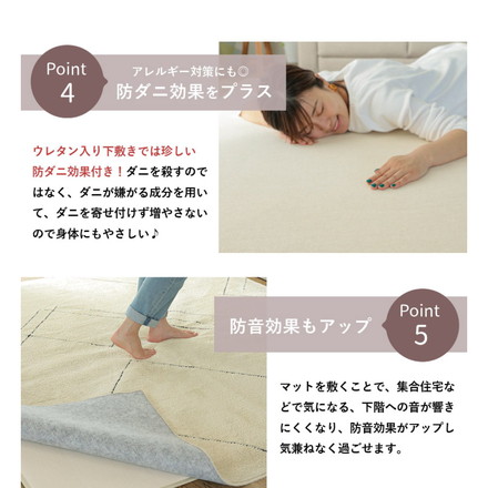 ウレタン20mm 極厚 下敷き用ラグ 120×170cm ラグ 下敷き ラグマット カーペット クッション ウレタン 滑り止め 防音 すべり止め 厚手