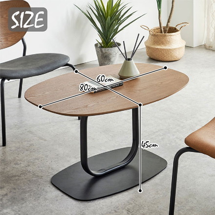センターテーブル 幅80cm リビングテーブル スチール脚 ラウンドテーブル 丸テーブル