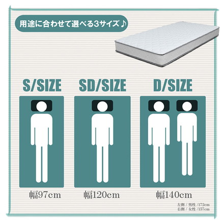 マットレス セミダブル 硬め 厚み16.5cm ボンネルコイル 反発力 耐久性 ニット生地 サラサラ 圧縮梱包