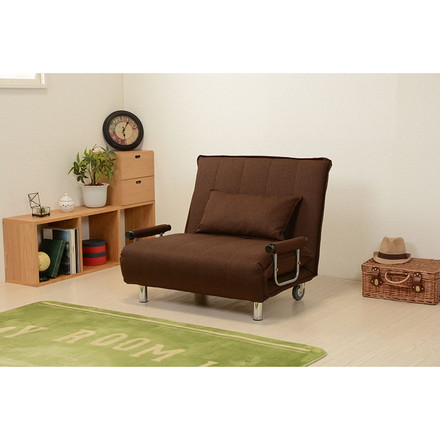 ソファベッド キャスター付き 折りたたみ 3WAY 14段階リクライニング 折りたたみベッド カウチソファ ベージュ