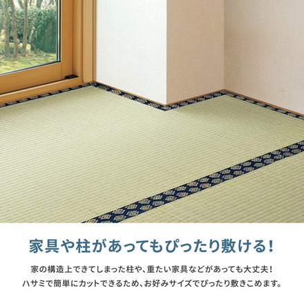 フリーカット 裏付き い草上敷き い草カーペット 255×340cm 団地間6畳 敷き詰めタイプ 上敷き 畳