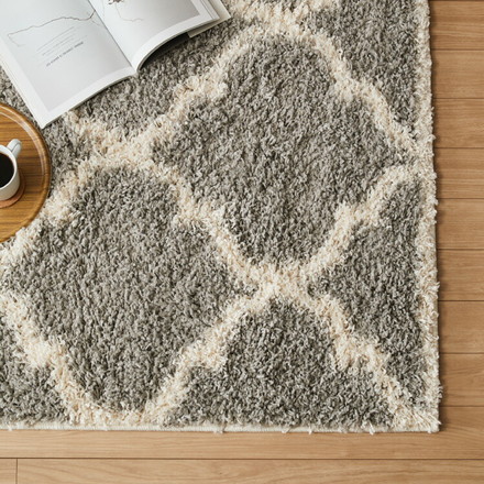 ラグ 160×235cm 厚手 シャギーラグ ベニワレン モロッカン モダン ウィルトン織り カーペット ラグマット ウィルトンラグ ベージュ[240640201]