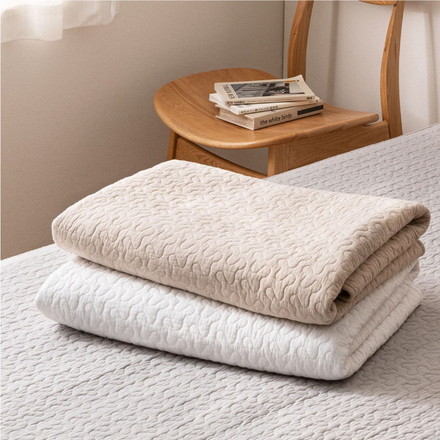 綿100%敷きパッド イブルデコール 約100×205cm シングル 無地 イブル キルティング 敷きパット 敷パット グレー[600009615]