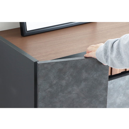 キャビネット 幅120cm 日本製 完成品 サイドボード チェスト リビングボード 脚付き コンクリート調