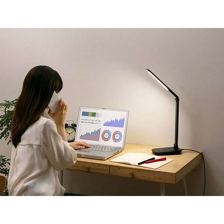 LEDデスクライトQi充電シリーズ 平置きタイプ 調光 LDL-QFD-B ブラックアイリスオーヤマ