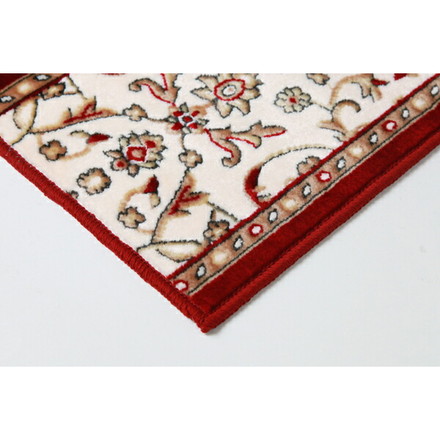 玄関マット あがり框 洗える モケット織り 王朝柄 メンデル ワイン 30×90cm