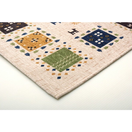 玄関マット 洗える ギャベ柄 ギャベル アイボリー 60×90cm 滑りにくい加工