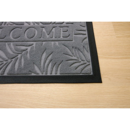 玄関マット リーフ柄 屋外用 ステイ ブラウン 約40×60cm