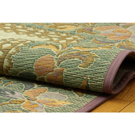 ラグ カーペット マット い草敷き詰めタイプ 裏貼り無し 4.5畳 い草花ござ 『DXエクセレント』 江戸間4.5畳(約261×261cm)