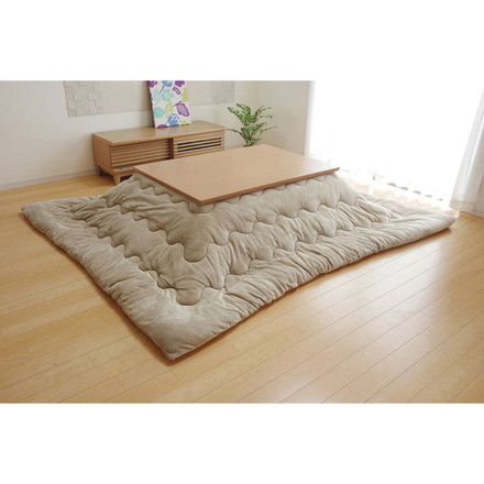 フランネル 無地 こたつ厚掛け布団単品 『フランIT』 ベージュ 205×205cm