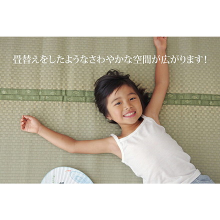 純国産 い草 上敷き カーペット 市松織 『不知火』 団地間4.5畳(約255×255cm) 熊本県八代産イ草使用 約255×255cm