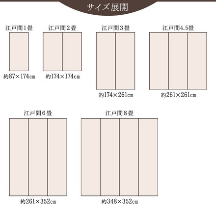 純国産 い草花ござカーペット 『ラビアンス』 ローズ 江戸間6畳(約261×352cm) ラビアンス
