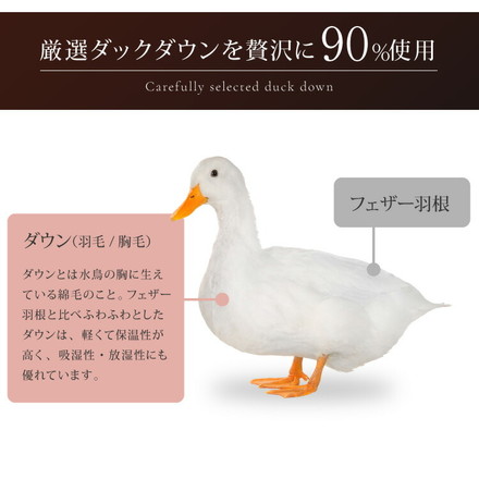日本製 2枚合わせ 羽毛布団 セミダブル エクセルゴールドラベル ハンガリー産ホワイトダックダウン90% 350dp