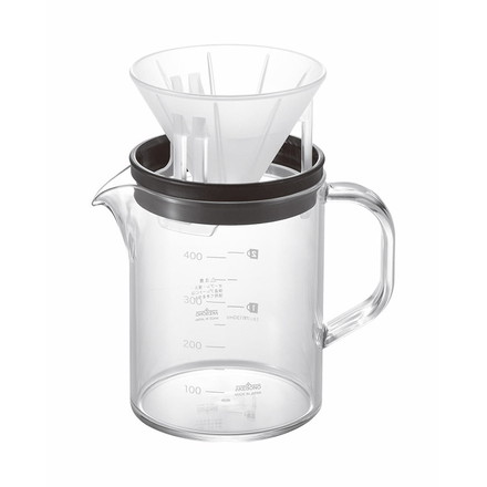 カクセー TW-3768 コーヒーサーバーストロン400ビーカーコンパクトドリッパーセット ブラック