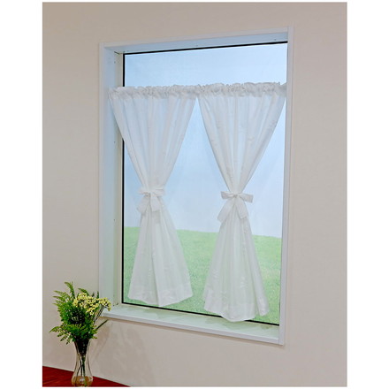 日本製 小窓レースカーテン 約巾70cm×丈90cm 小窓 出窓 カフェカーテン 遮熱 断熱 UVカット 目隠し