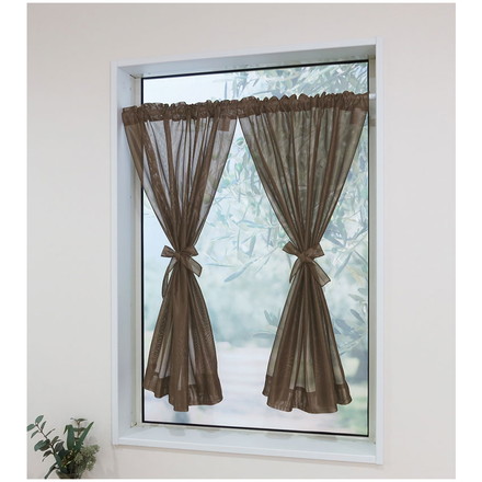 日本製 小窓レースカーテン 約巾70cm×丈120cm 小窓 カフェカーテン 遮熱 断熱 目隠し人気 北欧 シンプル