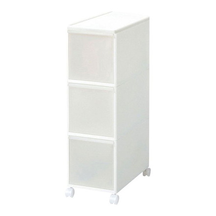 ライクイット ( like-it ) キッチン収納 スリムストレージ ミディ ストッカー ホワイト 3段 キャスター付