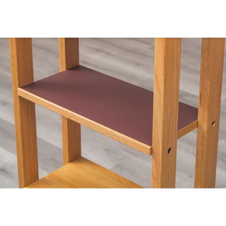 55シェルフ リノ バーガンディ ラック 書棚 ブックシェルフ 本棚 オープンラック 教科書 収納棚 勉強机 スリム