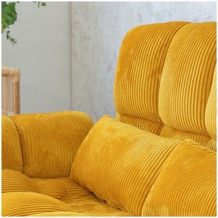 カウチソファー ファクトIVコーデュロイ マスタード ソファ ソファー 2人掛け コンパクト リクライニング シンプル