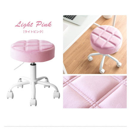 昇降スツール ラウンドタイプ Efirica エフィリカ レザータイプ キャスター付き ガス圧昇降式 丸椅子 スツール アクアブルー