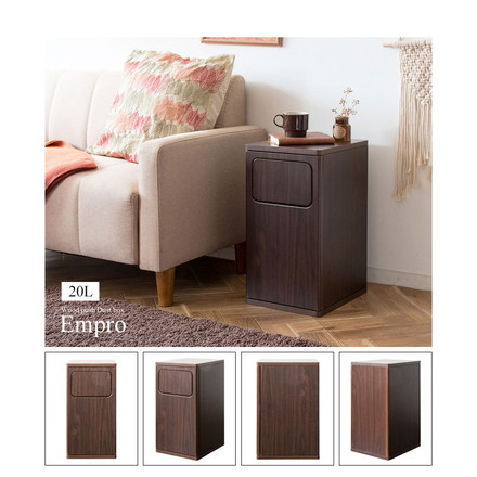 ゴミ箱 ダストボックス Empro エンプロー 20リットル ワンプッシュ キッチンペール スリムデザイン 幅25cm 大理石ホワイト