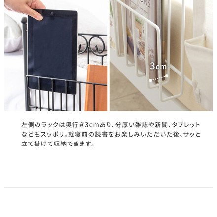 DELSOL ベッドガード DS-BG40R ベッド マットレス 収納ラック 簡単取り付け シンプル ホワイト