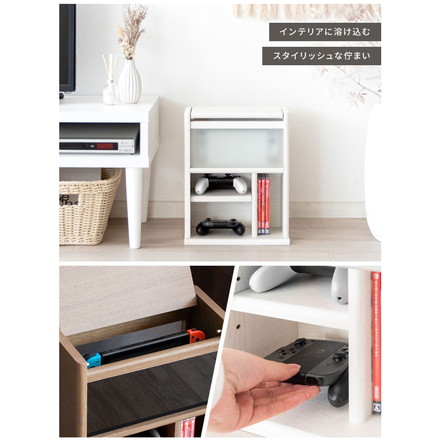 ゲーム機ラック REGABO レガボ Switch対応 スリムタイプ ゲーム 収納棚 GRK-003 ゲーミングラック ナチュラル