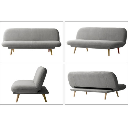 3Pソファベッド Atria アトリア ソファ ソファベッド 3人掛け ブークレ コーデュロイ ゆったり 背もたれ ブークレ/ホワイト