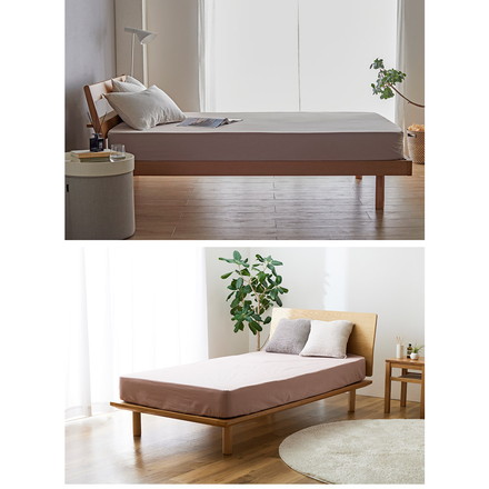 ボックスシーツ ダブル 綿100% コットン オールシーズン 着脱簡単 通気性 弾力性 耐久性 保温性 寝具 グレージュ