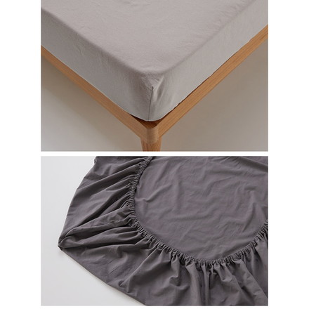 ボックスシーツ クイーン 綿100% コットン オールシーズン 着脱簡単 通気性 弾力性 耐久性 保温性 寝具 グレージュ