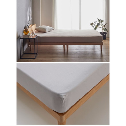 ボックスシーツ ファミリーサイズ 綿100% コットン オールシーズン 着脱簡単 通気性 弾力性 耐久性 保温性 寝具 グレージュ