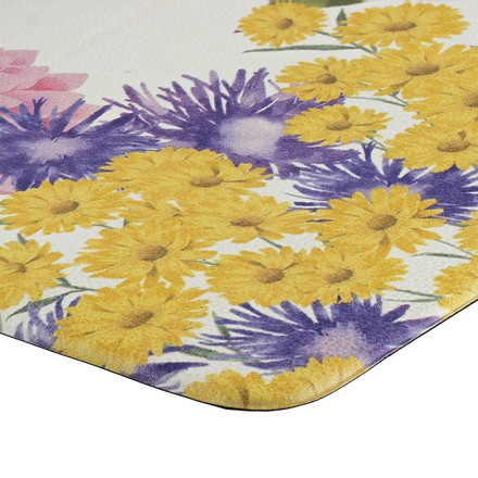 ベストコ 玄関マット 室内 40×80cm お手入れ簡単 防炎 防カビ 抗菌 防臭 フラワリー 花柄 ND-5181
