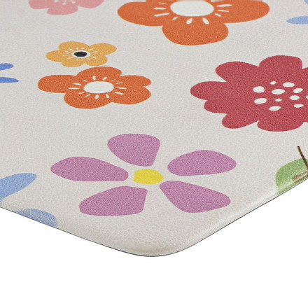 ベストコ 玄関マット 室内 60×90cm お手入れ簡単 防炎 防カビ 抗菌 防臭 ポピー 花柄 ND-5193