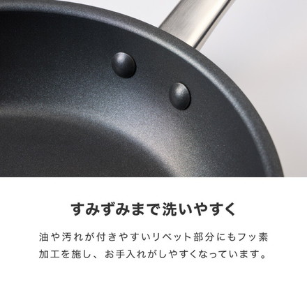 MEYER マイヤー フライパン 24cm深型 ガラス蓋セット ガス火 IH対応 PFOAフリー ミニマル Minimul ブラック 黒