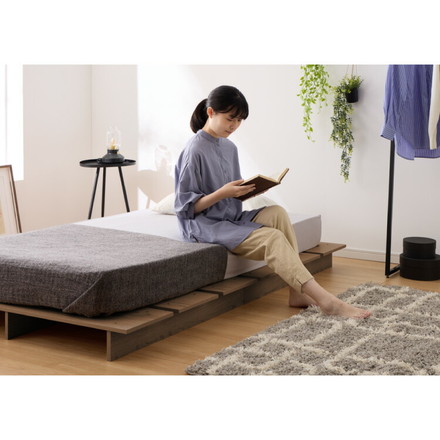 ベッドフレーム ロータイプ フロアベッド セミダブル すのこベッド オーク