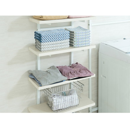 追加棚板1枚 幅59.5cm 取付金具セット ホワイトウォッシュ 本体別売り 1枚のみの販売 壁面ラック 棚 つっぱり