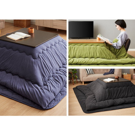 選べる12色×2サイズ 洗える こたつ布団セット 正方形 長方形 フリース 抗菌防臭 洗える こたつ掛け布団 こたつ敷き布団 シルバーグレー 正方形