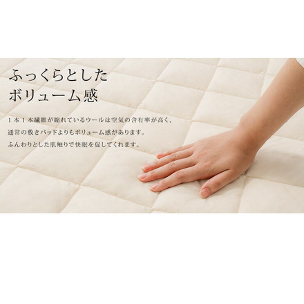 敷きパッド 日本製 羊毛100%使用 ウール敷パッド クイーン 消臭 吸湿性抜群 ウール100% ウール 洗える