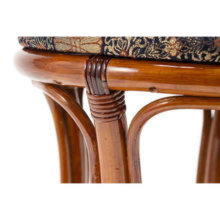 仏前用 ラタン 丸型 クッションスツール 天然籐 金襴座椅子 イス 椅子 チェア ラタンチェア 籐 仏壇 和室 法事 仏前 1脚