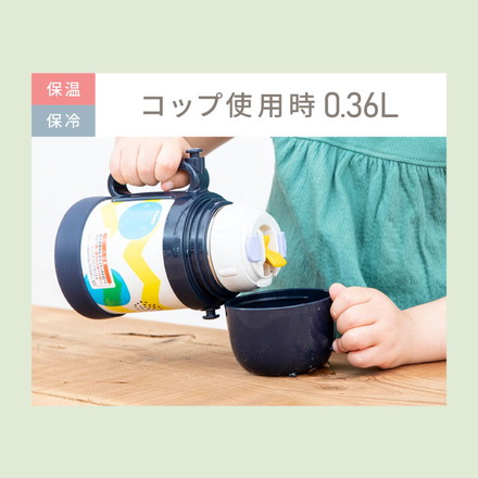 ピーコック 水筒 400ml 2WAYボトル ASK-W40 ネイビードット