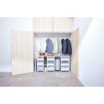  天馬 収納ケース Fits フィッツケース アドバンス 55-35M 幅35.0×奥行55.0×高さ25.0cm WC (ホワイトクリア)