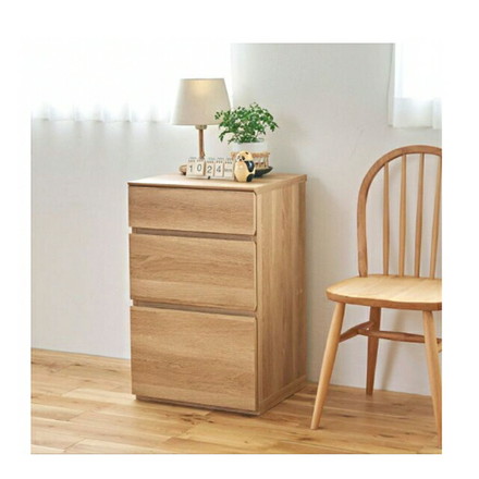 白井産業 チェスト タンス 幅46cm 高さ72cm 引出3段 衣類収納 ナチュリカ リビング 家具