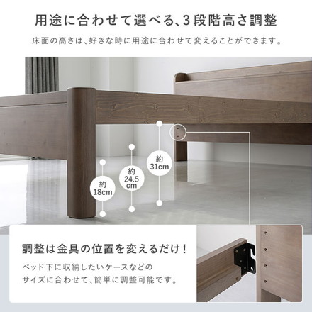 ベッド シングル ボンネルコイルマットレス付き ブラック 頑丈 すのこ 棚付き コンセント付き