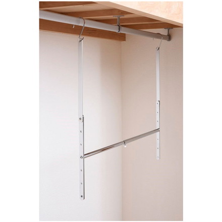 ハンガー 衣類収納アップハンガー 幅41~70×奥行6×高さ101.5cm 収納アップブランコハンガー伸縮式 2段