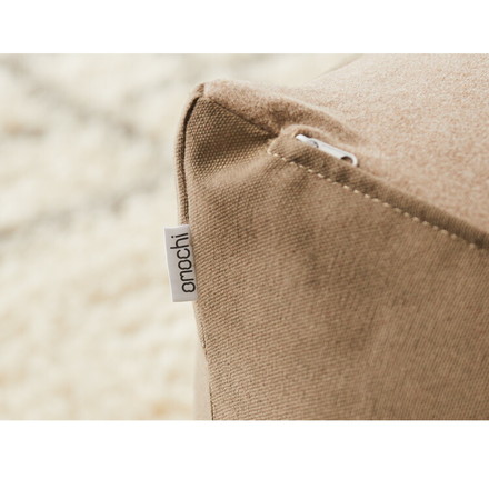 ビーズクッションカバー キャンバス生地 65×65×43cm Lサイズ omochi SQUARE カバー 布団収納袋 イエロー