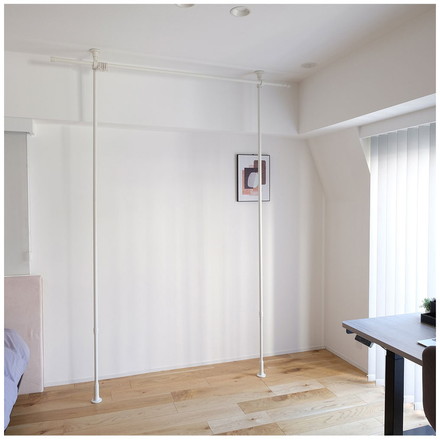 つっぱりカーテンレール リングランナー30個付き 幅200~270cm カーテンポール TOSO トーソー Naivis ナイビス ブラック