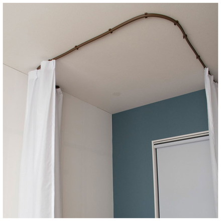 曲がるカーテンレール 3m 日本製 TOSO トーソー 手で曲げられる 出窓 カーブレール 曲がるレール ブラウン