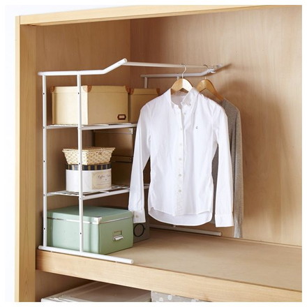 押入れ伸縮ハンガーシェルフ 白 OHW-40 平安伸銅工業